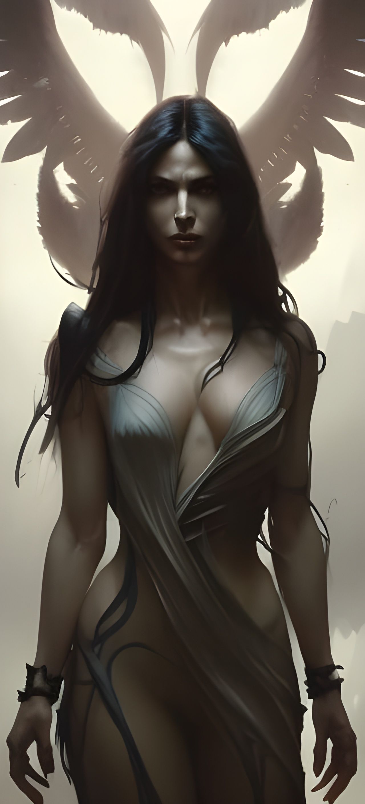 Gothic Angel Portrait in Dark Fantasy Style