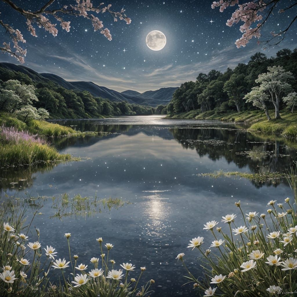Moonlit Fairies Dance at Scottish Loch