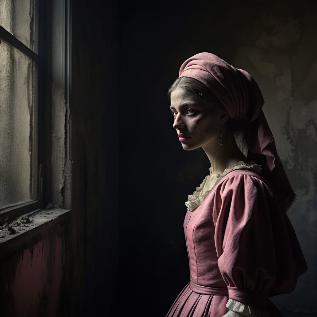 Hyperrealistic Impasto Oil Painting of Barbie in Desolate Ci...