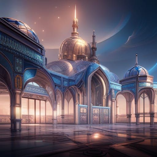 Futuristic Islamic Mosque Concept Art