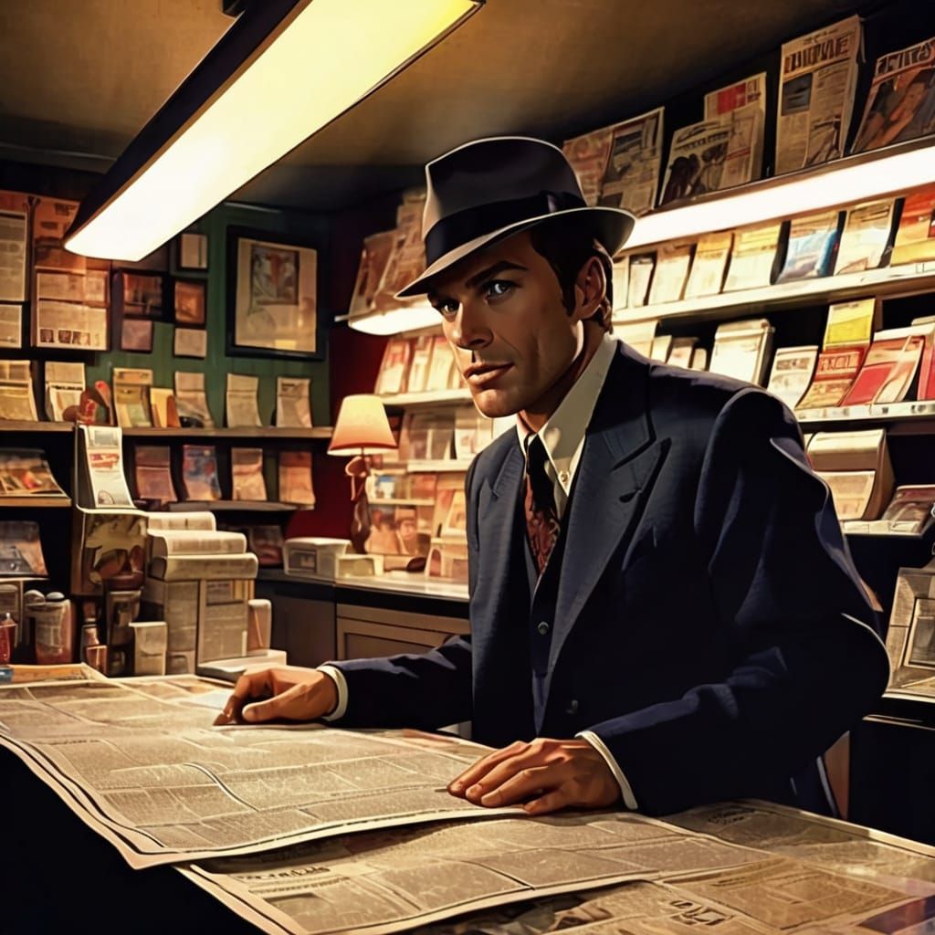 Dexter in Newsagent: Film Noir, Art Deco Style