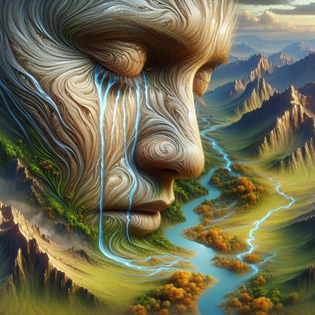 Face Weeping Rivers Captivates with Emotion and Pain in a De...