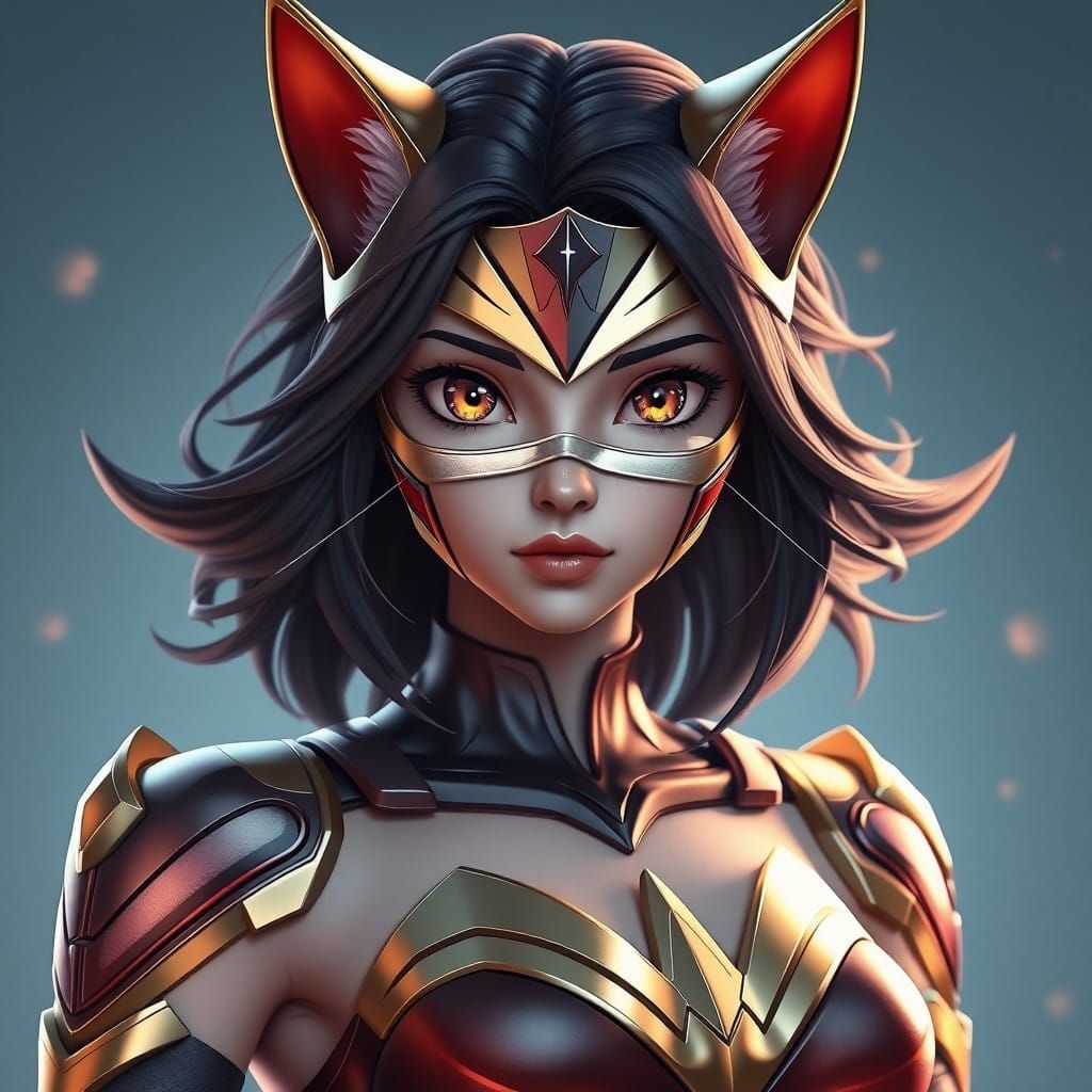 Anime Wonderwoman Cat Concept Art