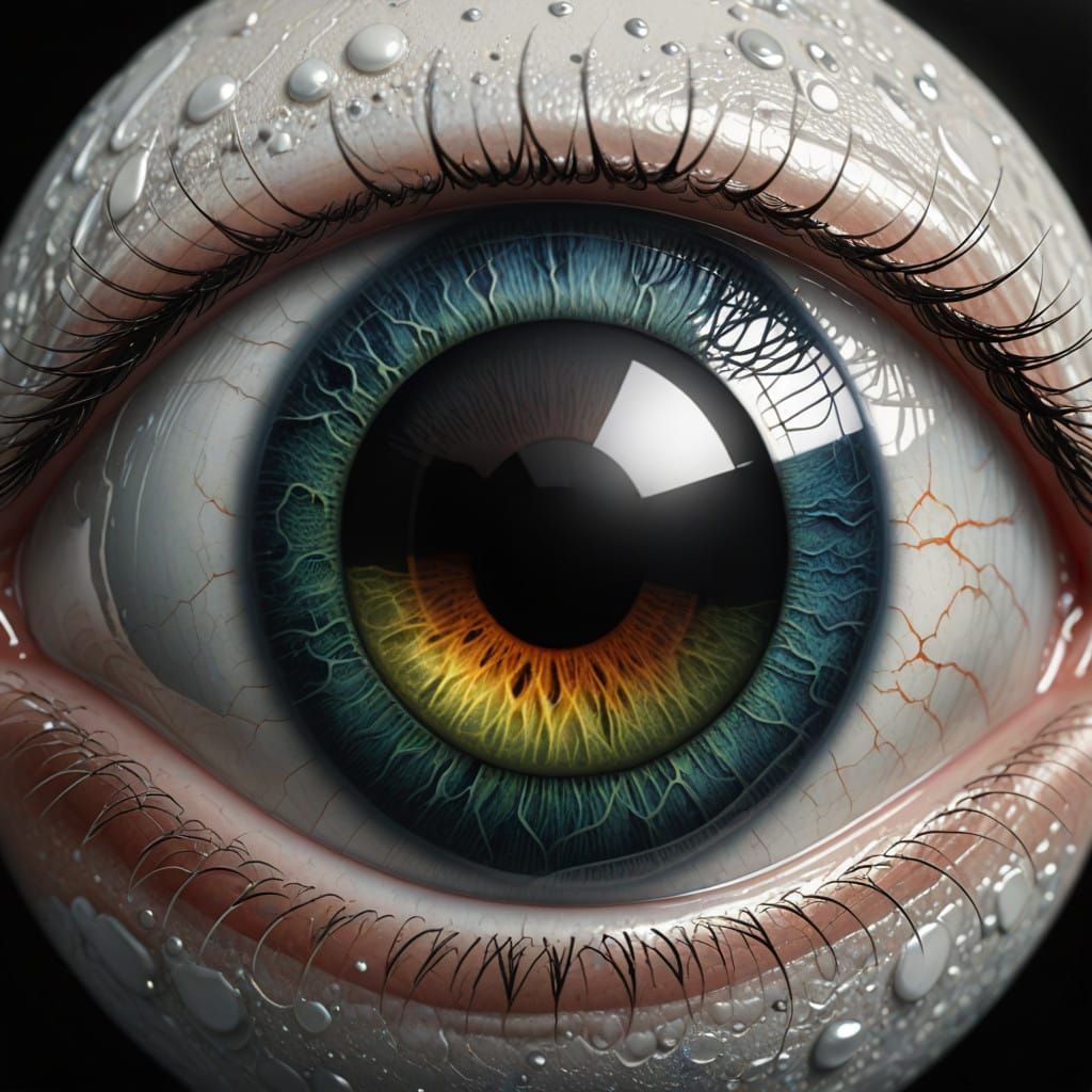 Close up pearlescent eyeball