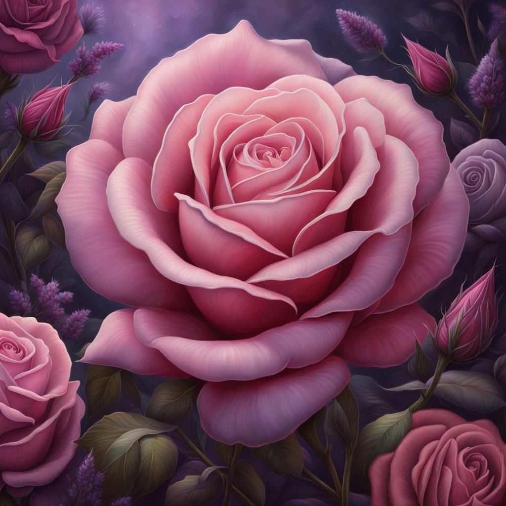 Beautiful Rose Digital Painting in Soft Pastel Colors