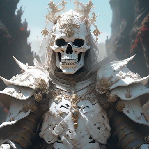 Skelton King in Filigree Armor on Skull Mountain