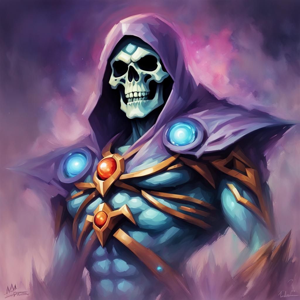 Skeletor Portrait in Contemporary Fine Art Style