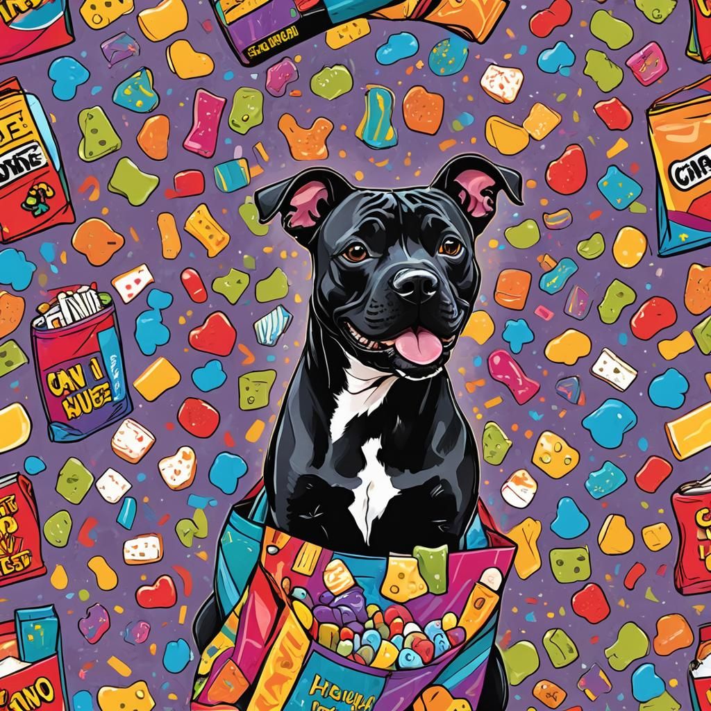 Whimsical Pop Art Terrier Asks 'Can I Have Some?'