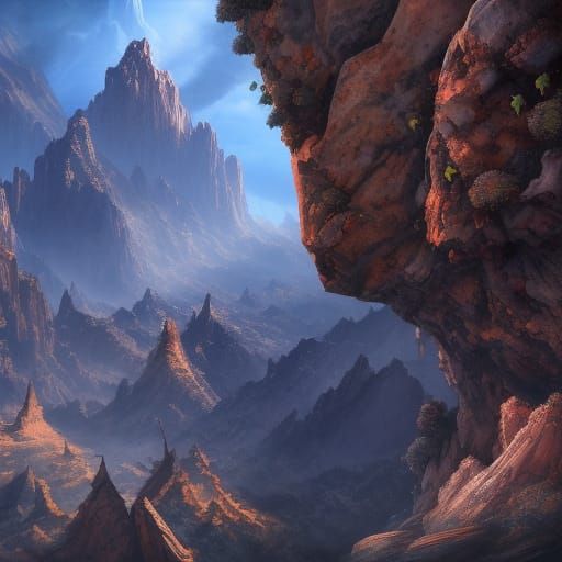 Detailed Rock Climbing Matte Painting