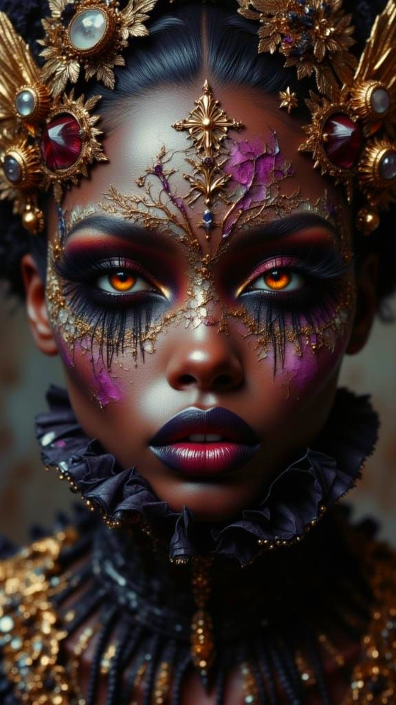 Celestial Muse Portrait in Cathedral Couture Style