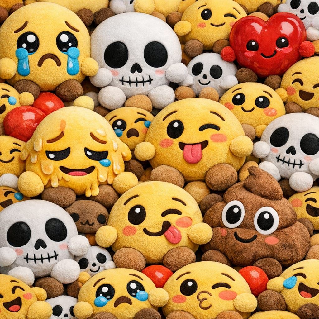 Cute Emoji Pillows Filling Screen