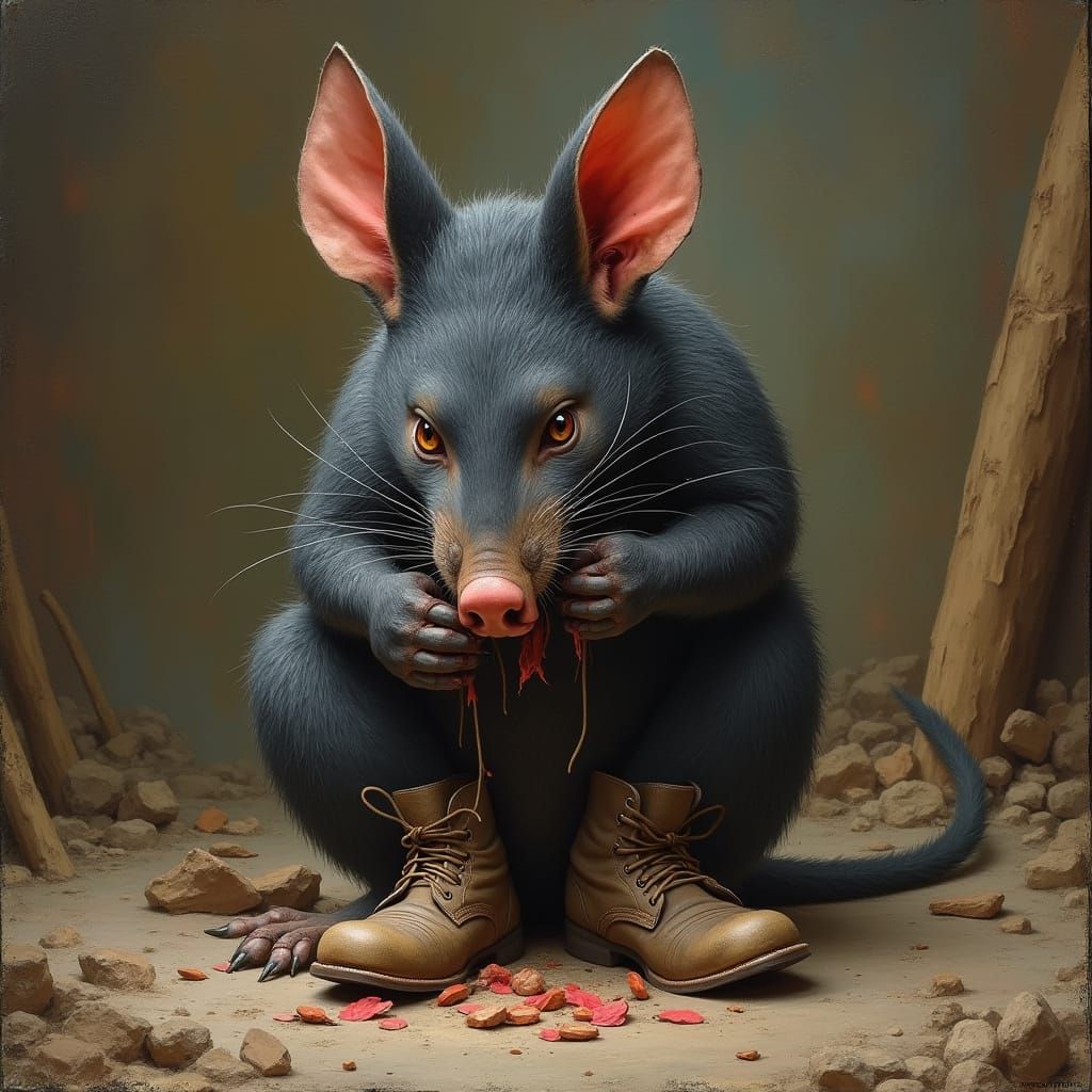 Tasmanian Devil Disgusted by Smelly Feet