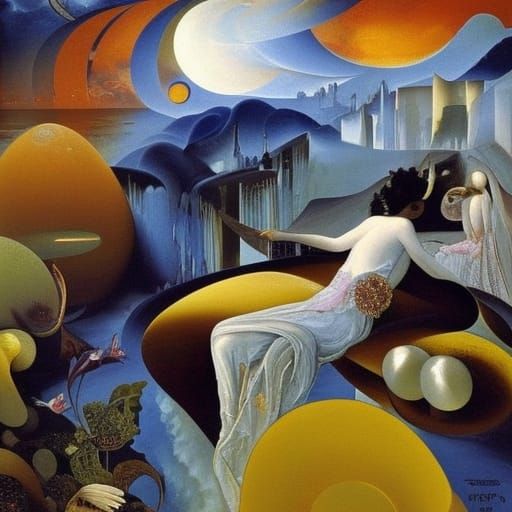 Visceral Surrealist Painting in Expressionist Style