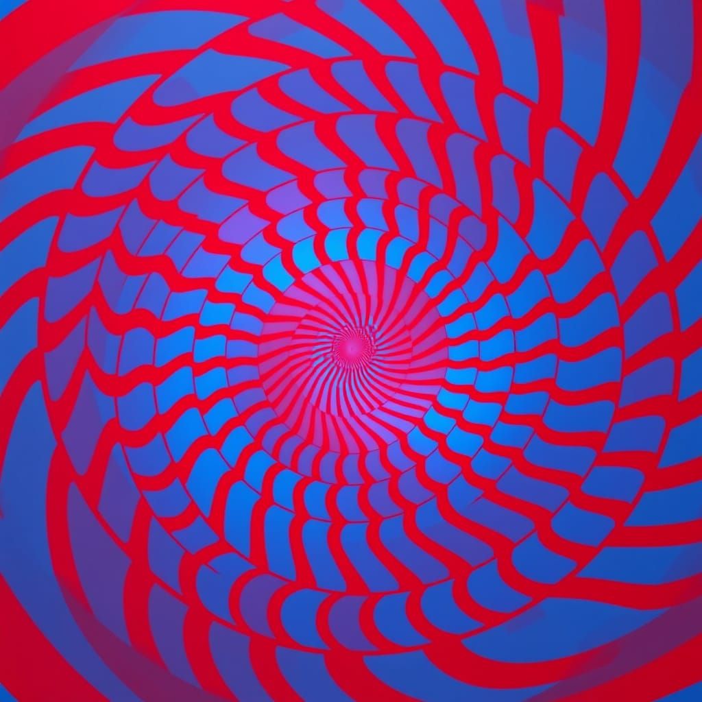 Vibrant Chromostereopic Illusion of Red and Blue Circles