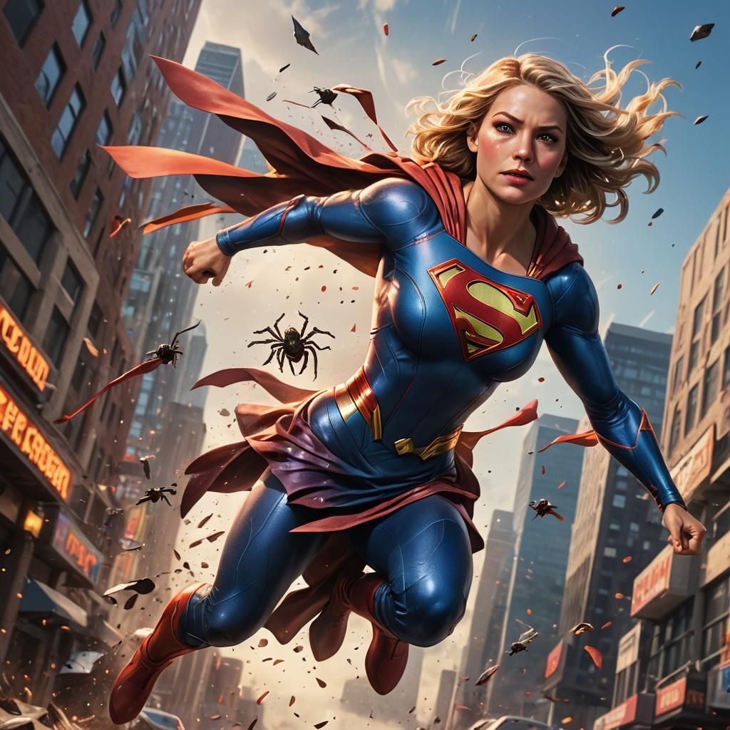 Supergirl flying