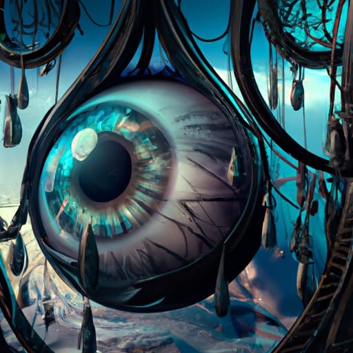 Galaxy Dreamcatcher with Eye in Detailed Matte Painting