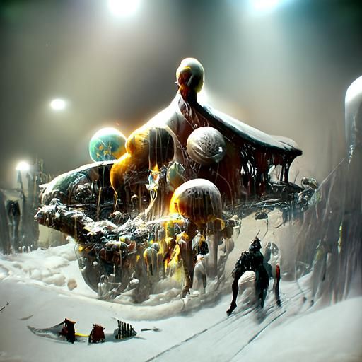 Alien Snow Olympics: Digital Illustration