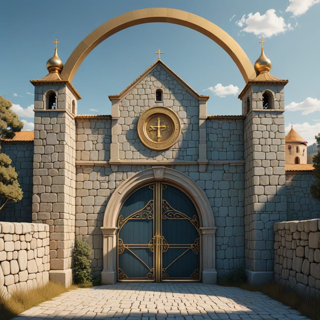 Minimalist Emblem of Sovereign Gateway to Church