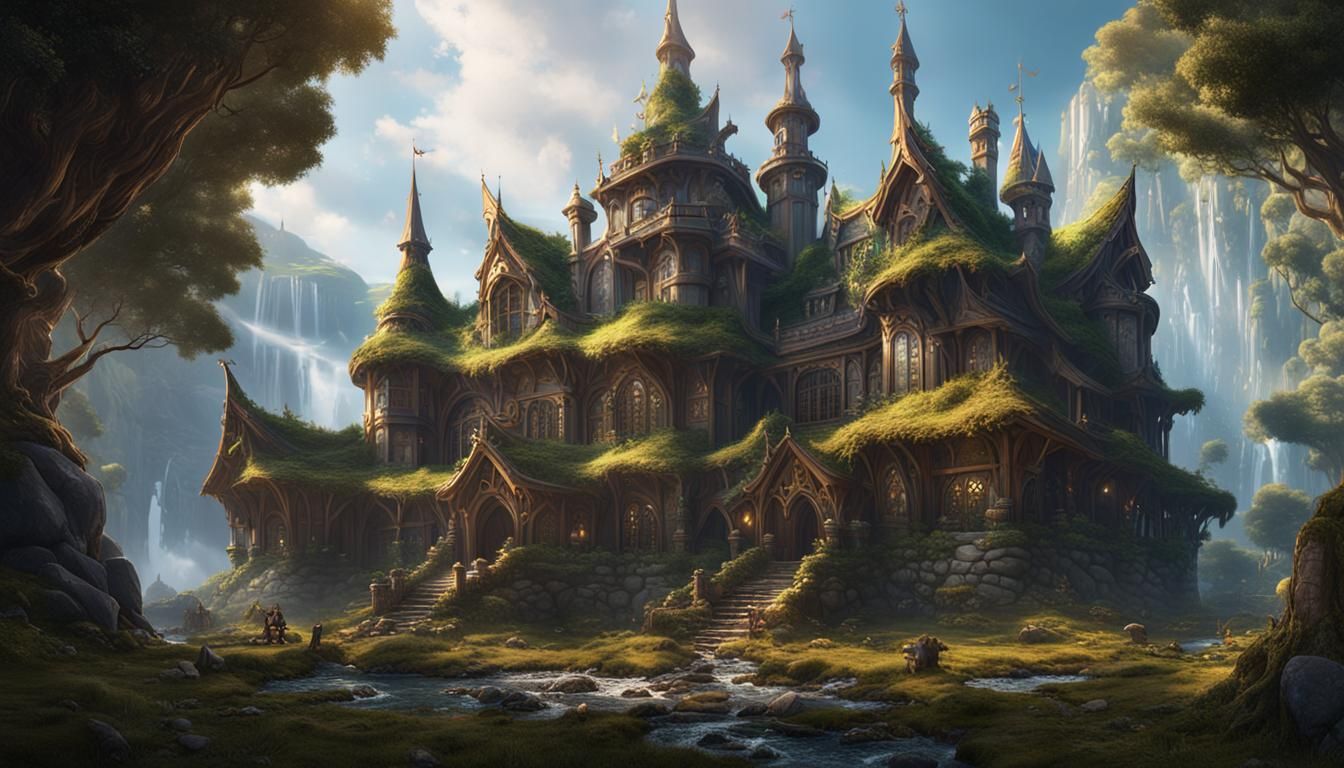 Fantastical Elven Palace: Detailed Matte Painting