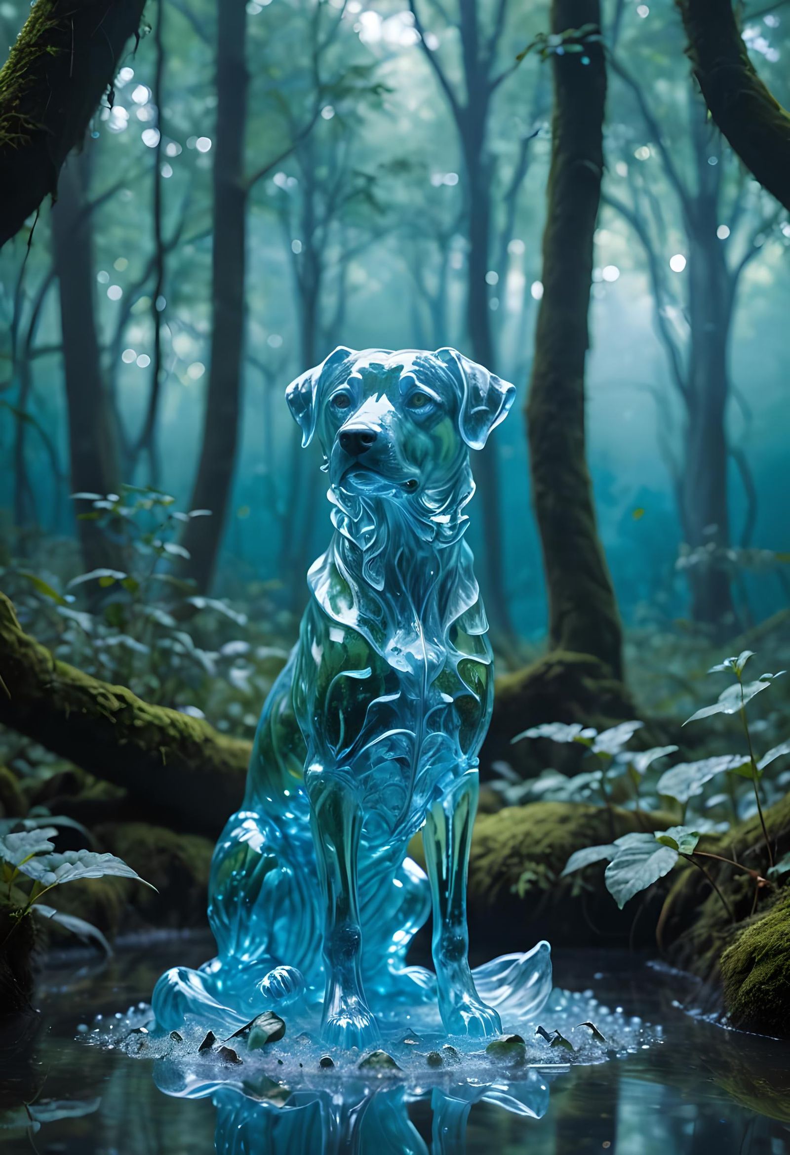 Medieval Fantasy Water Dog: AI Art