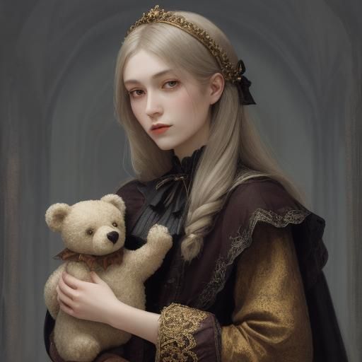 Young Vampire Portrait in Oil Painting Style