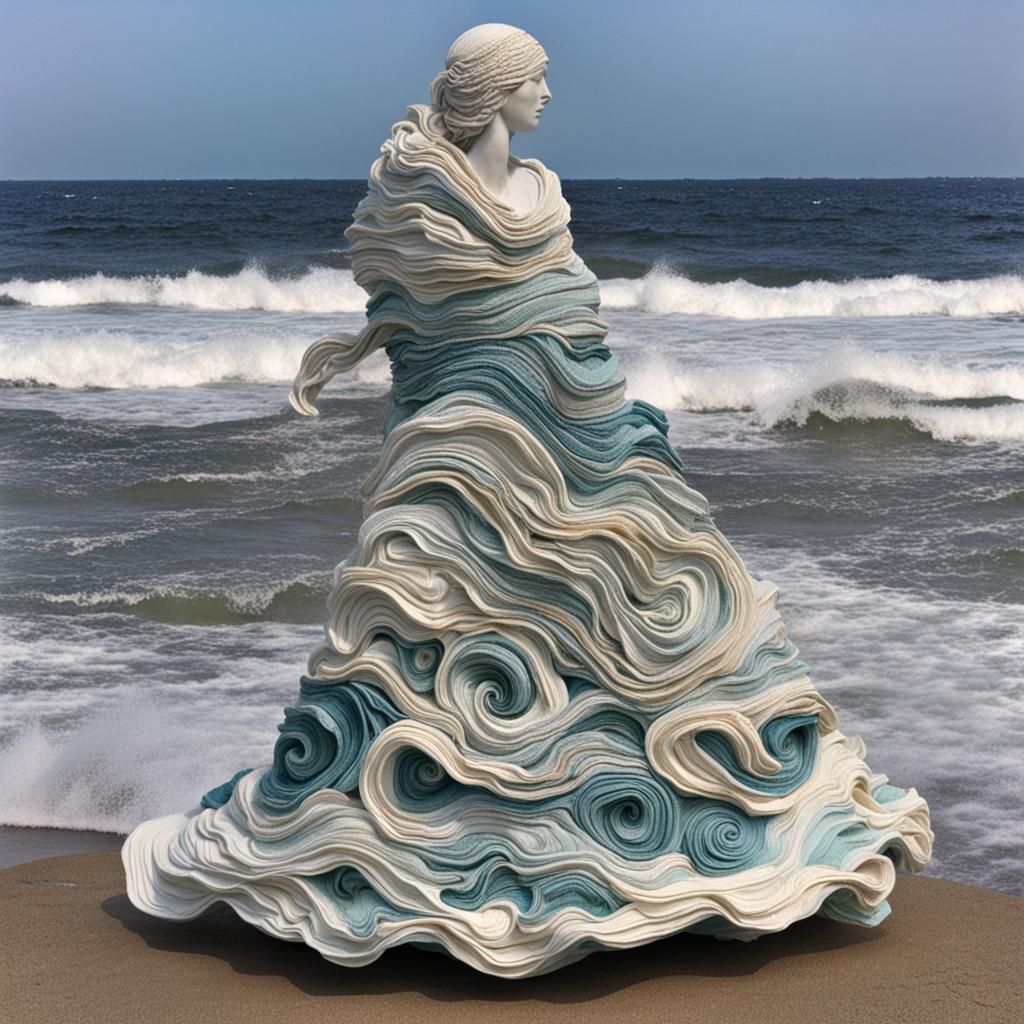 Clothesculpture Surfing Ocean Waves
