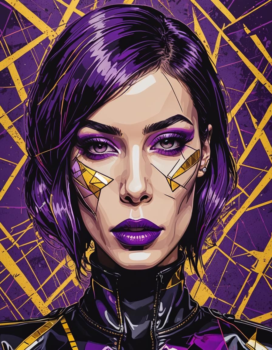 Pop Art Portrait of a Model in Vector Style