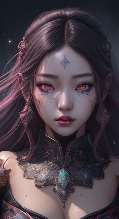 Korean ulzzang,huge lips, beautiful eyes, 8k resolution concept art
