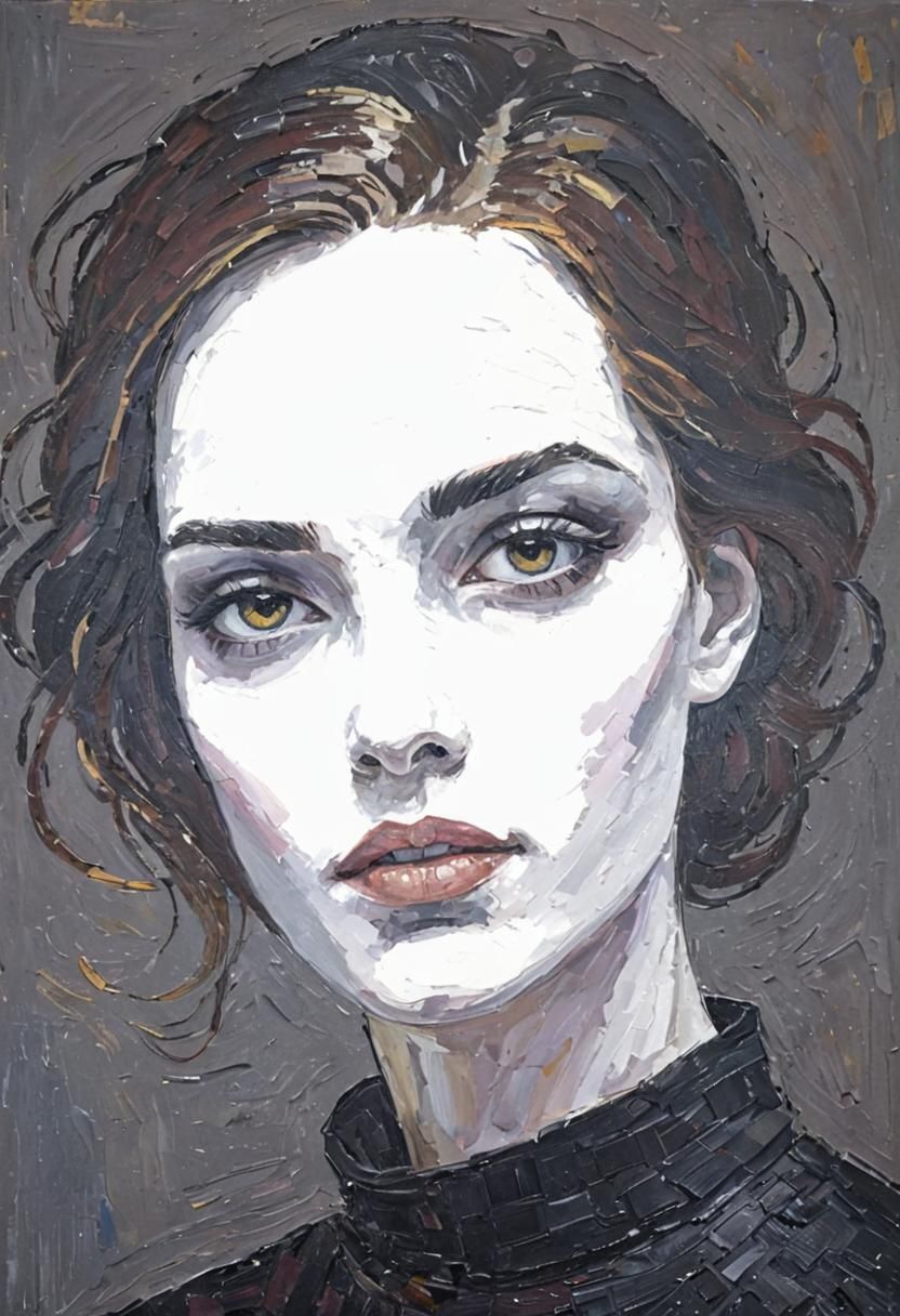 Neo-Impressionist Endomorphic Women in Expressionist Oil Pai...