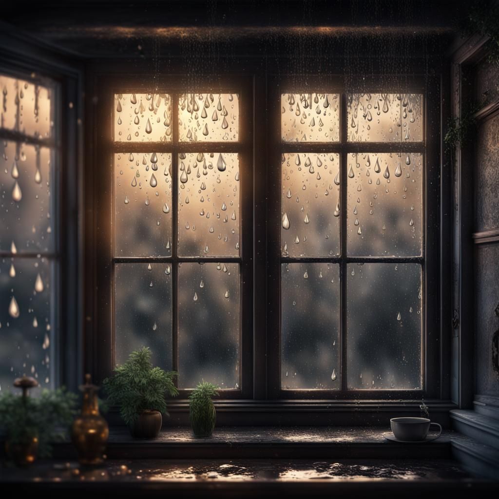 Melancholy Raindrops: Fantasy Concept Art in 8k