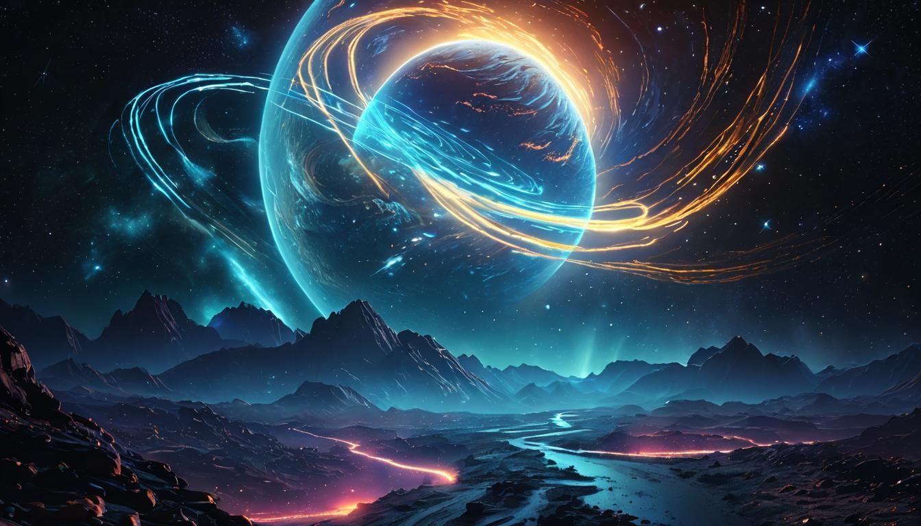 Astral Comet Soaring Through Space: Digital Art