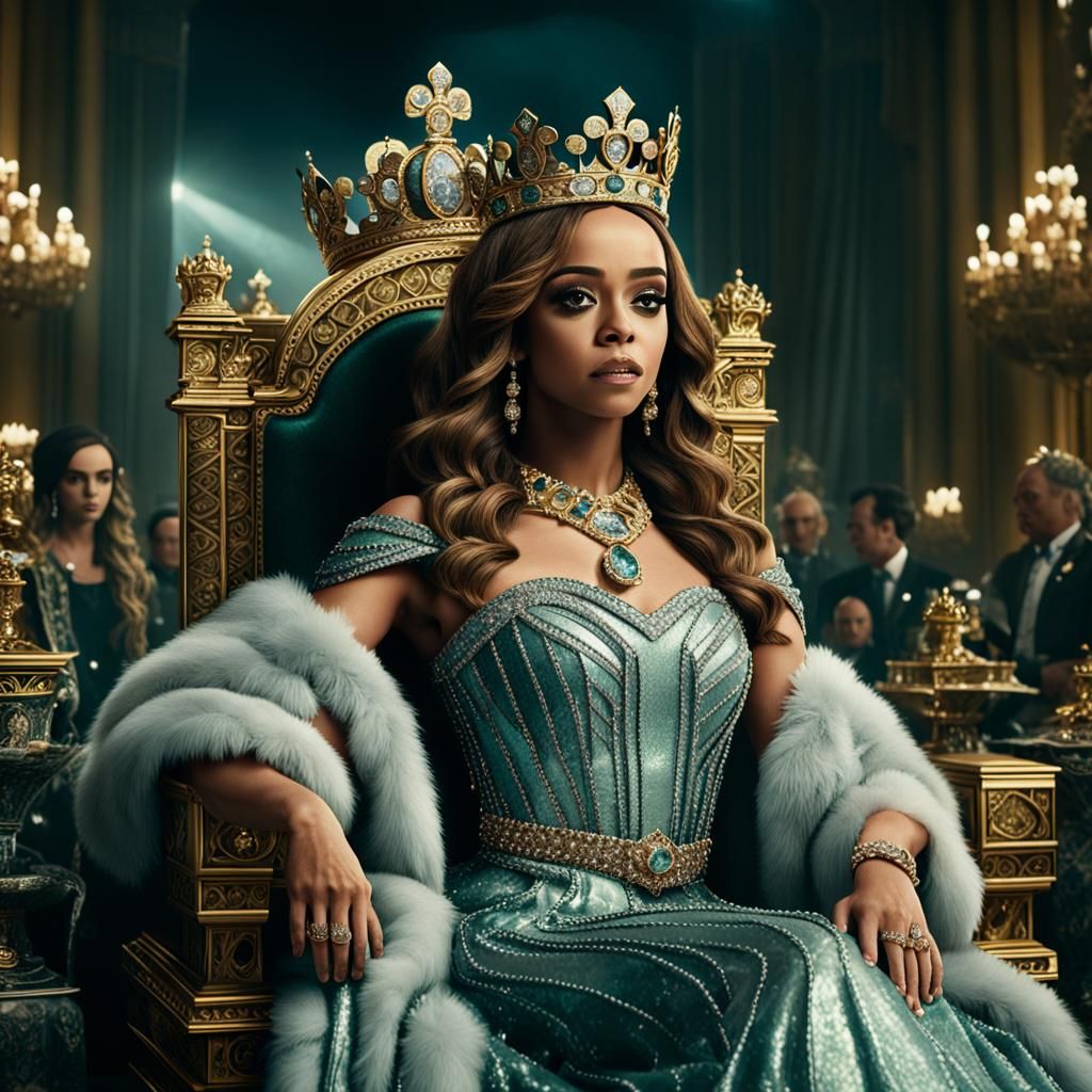 Jade Thirlwall as Queen in Opulent Digital Painting