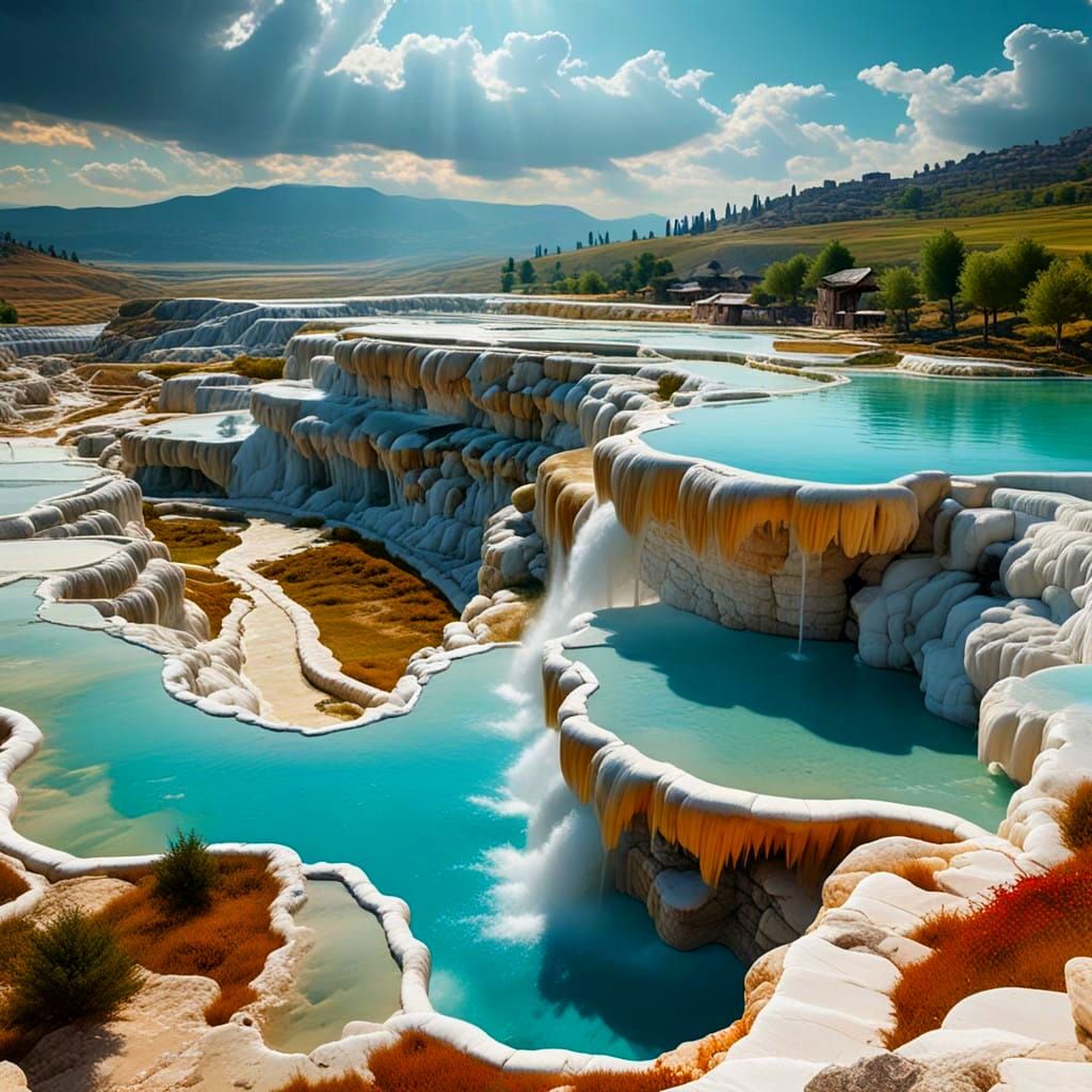 Turquoise Wonders of Pamukkale in Breathtaking White
