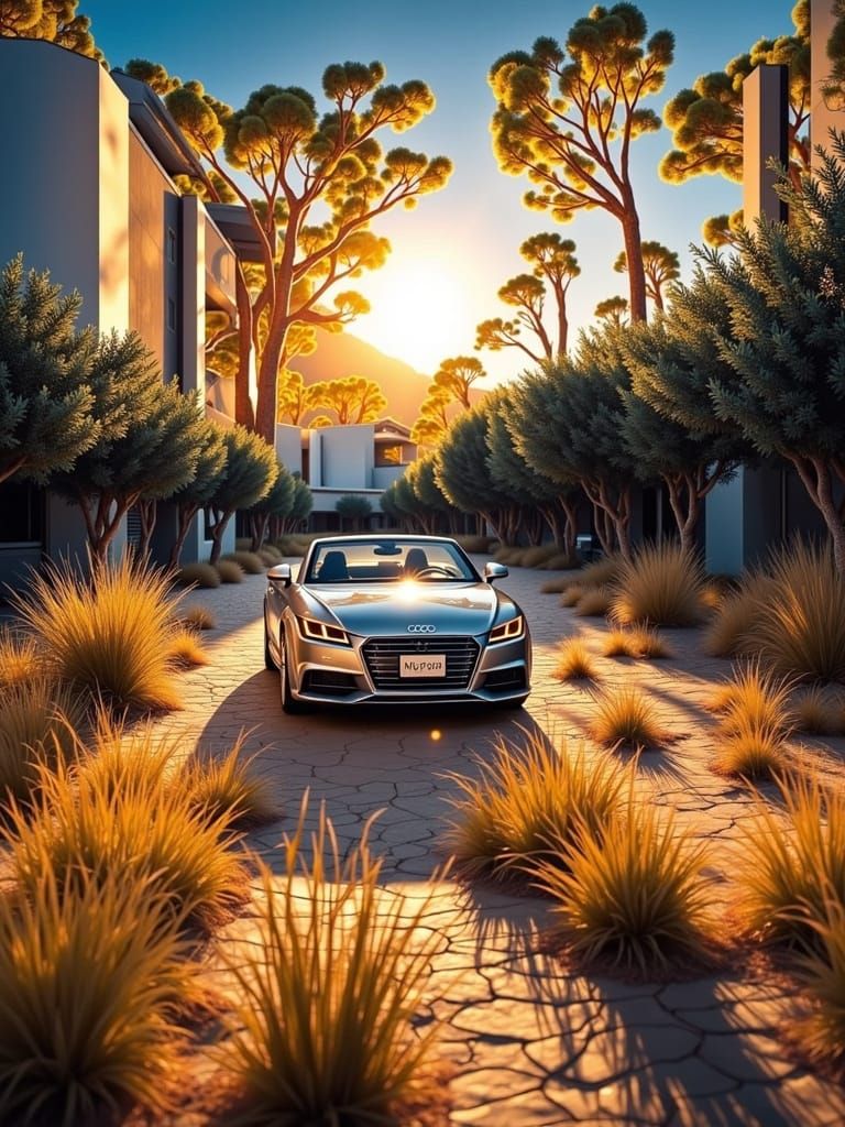 Silver Audi TT on Serpentine Mountain Road