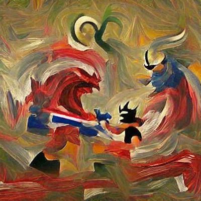 Abstract Painting: Good Versus Evil