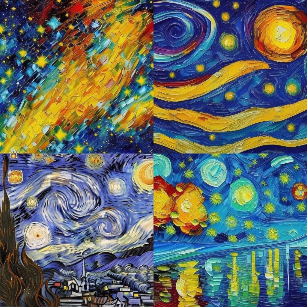Van Gogh Style Celestial Sky in Impasto