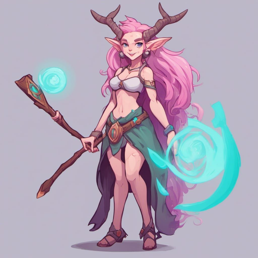 Cartoonish 2D Druid Character Design