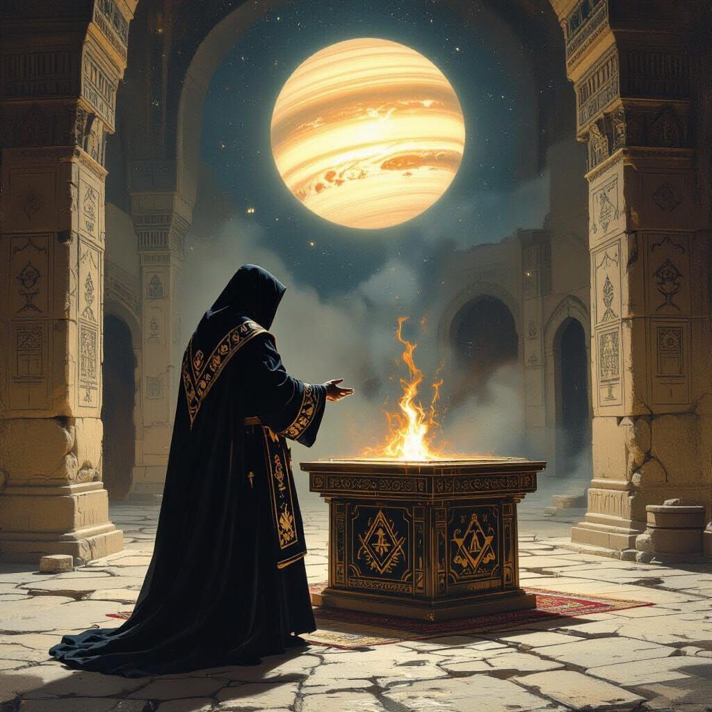 Masonic Saturn Ritual in Gaza: Beksiński-Inspired Art