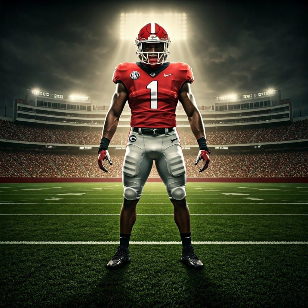 Georgia Bulldogs Football Player in Hyperrealistic Detail