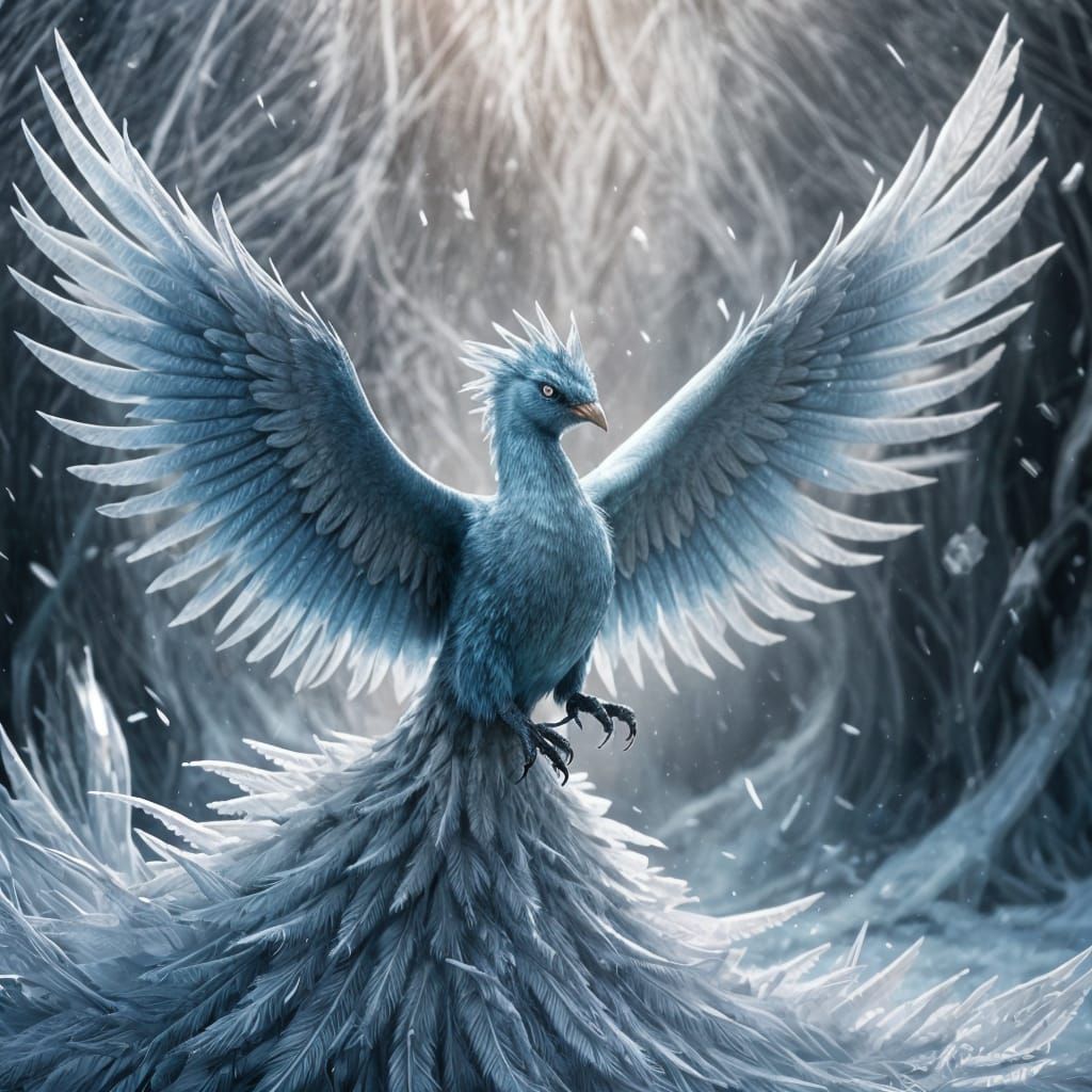 Articuno in Enchanted Ice Storm: Digital Art