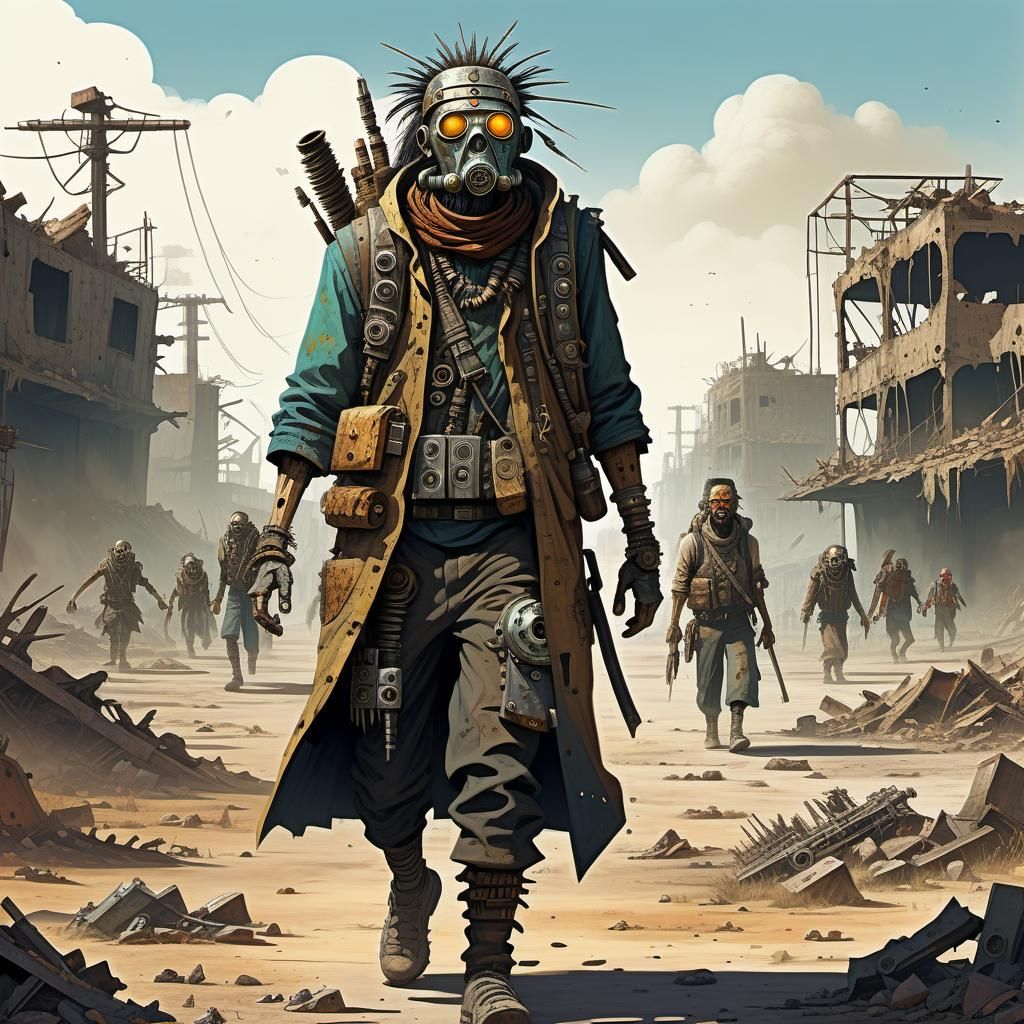 Wasteland Leader in Post-Civilization Ruins