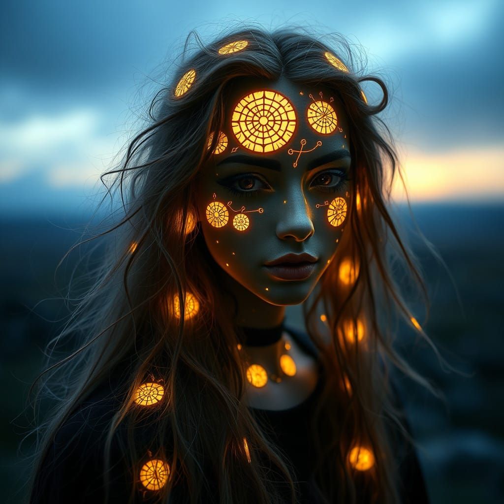 Whimsical Magic Realism Masterpiece with Ancient Sigils