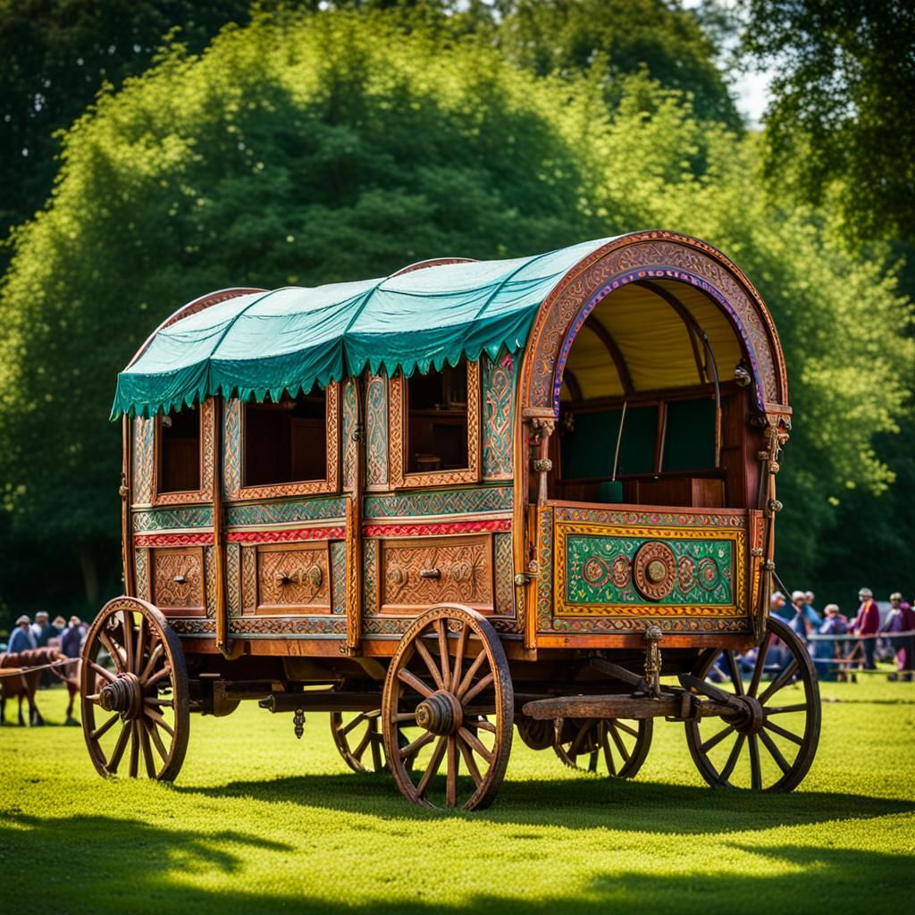 Gypsy Wagon at Appleby Horse Fair in Rustic Style