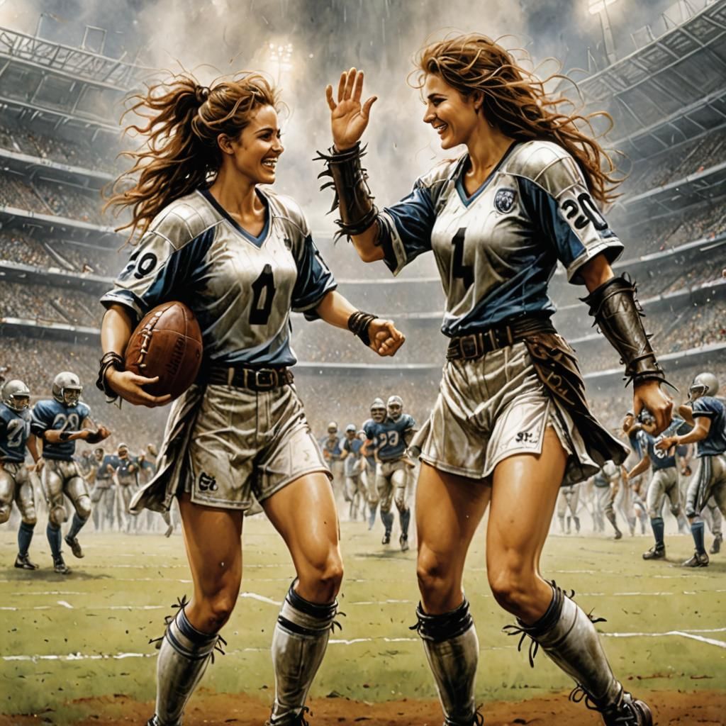 Victorious Women Celebrate in Lively Illustration Style