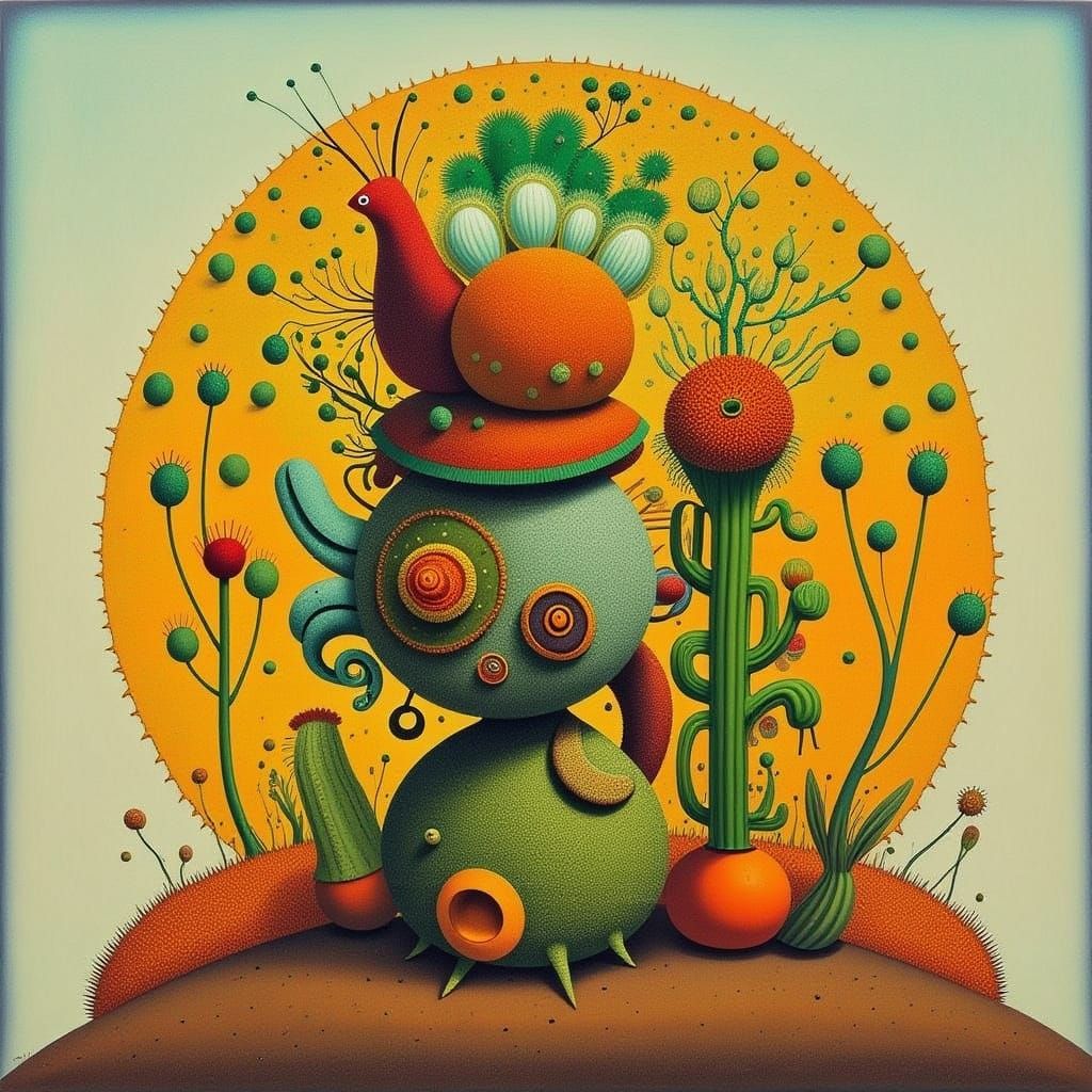 Surreal Fusion: Cicada and Cactus People