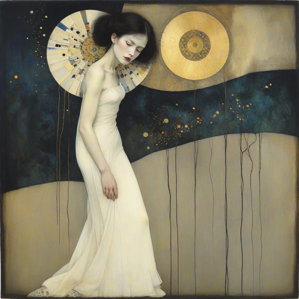 Art Nouveau Portrait in Klimt Style