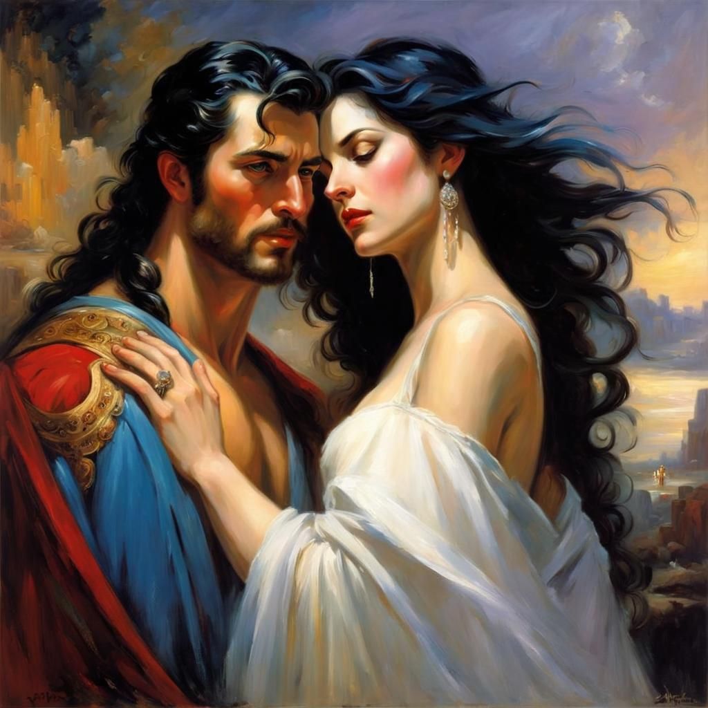 Orpheus leaves Hades with Eurydice