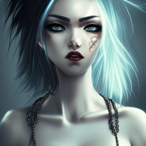 Hyperdetailed Portrait of a Punk Girl