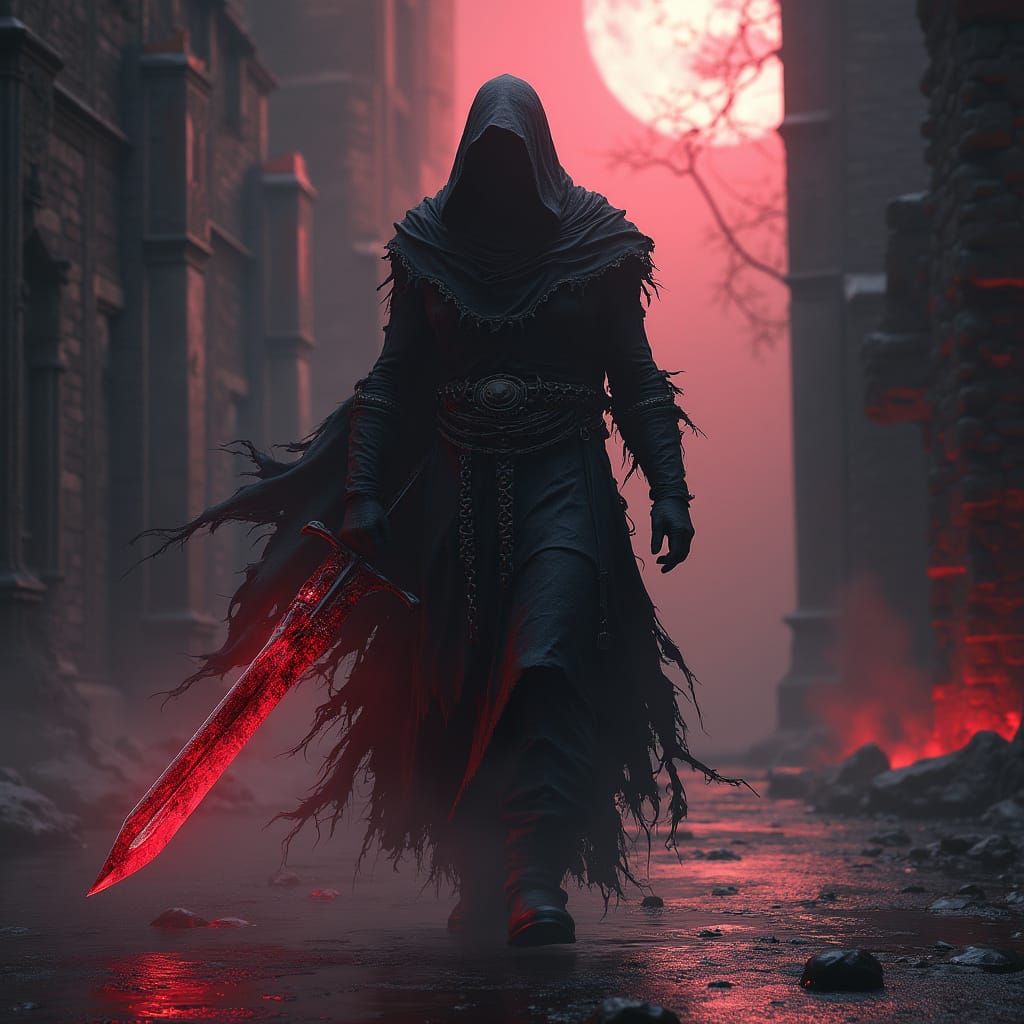 He holds Shul's blood sword!