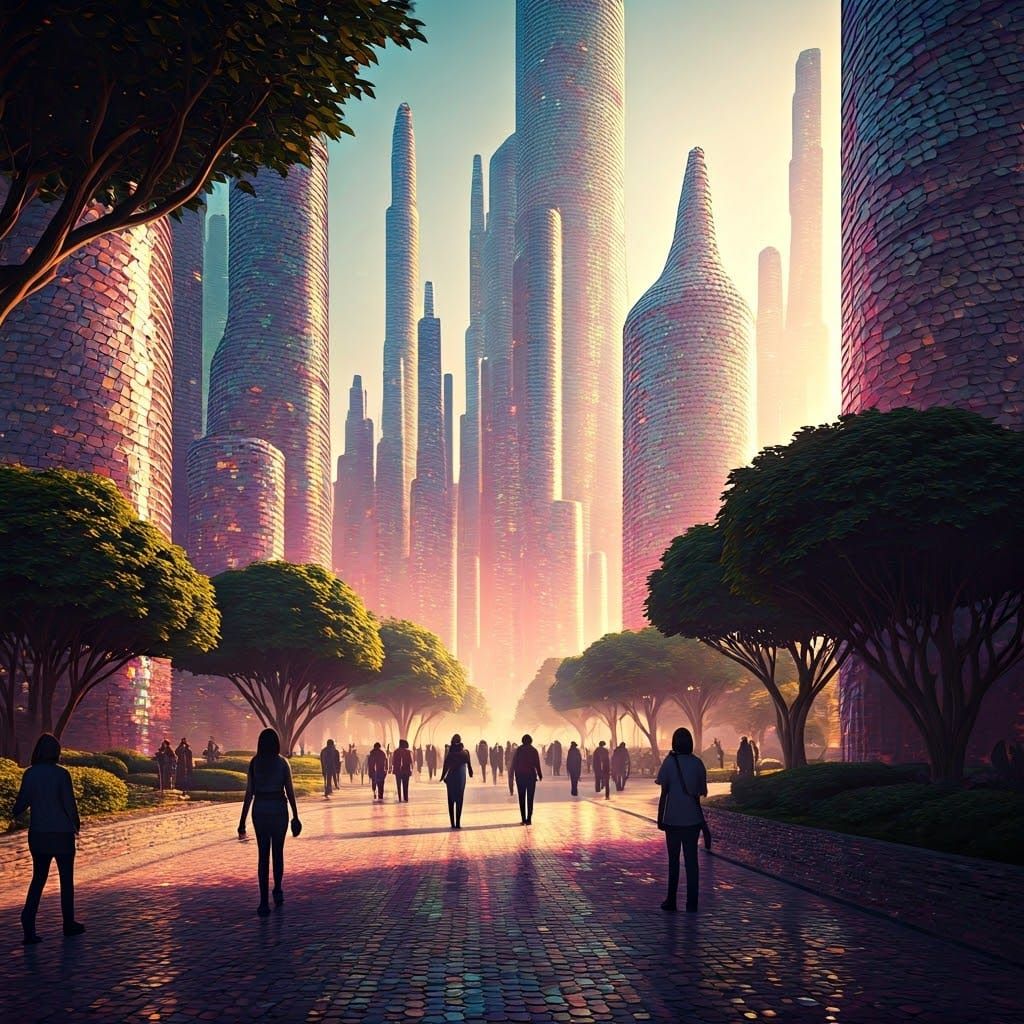 Iridescent Metropolis Shines with Kaleidoscope Colors